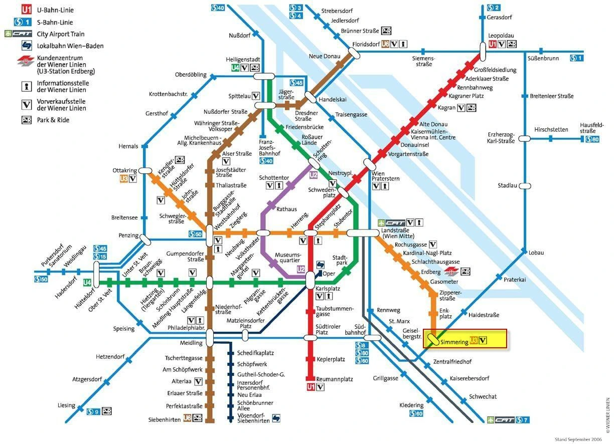 Netzplan der Wiener Öffentlichen Verkehrsmittel